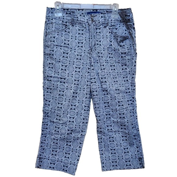 Bandolino Blu Cropped Pants Size 10 Boho Hippie Spandex Blend - Picture 1 of 8